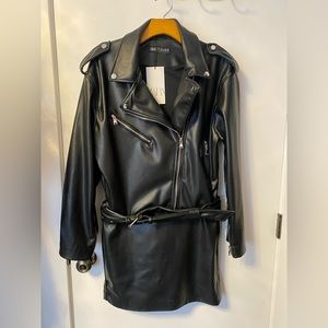Zara Black Faux Leather Dress
